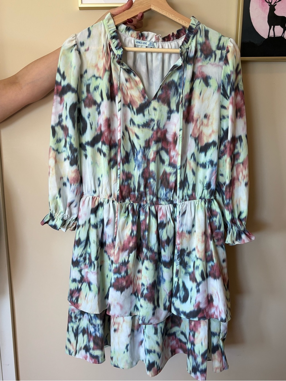Venice Love Floral Tiered Mini Dress – XL – New With Tags 🌸✨